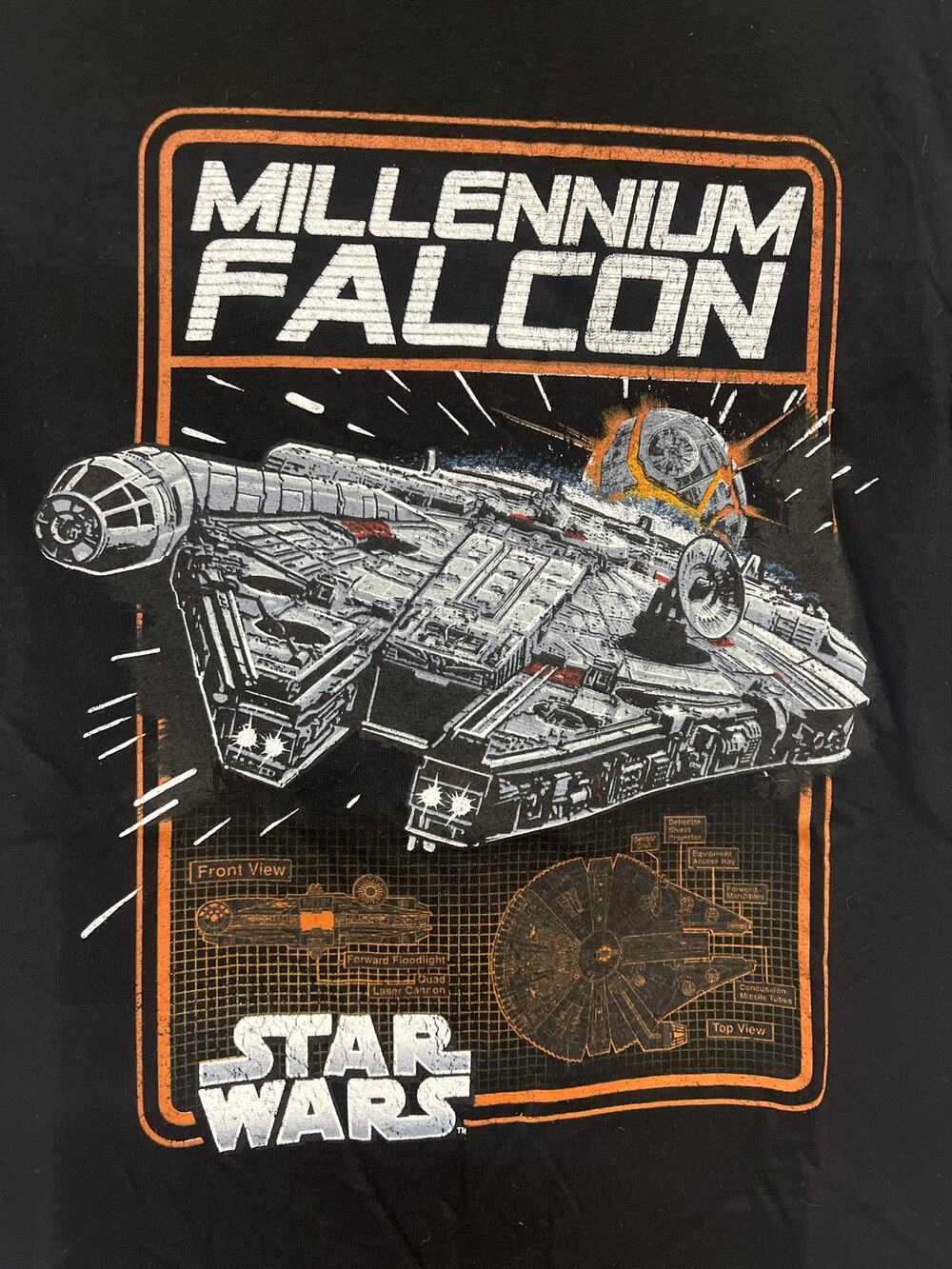 Star Wars Millennium Falcon Graphic Print Tee Shirt Men’s Small Short Sleeve